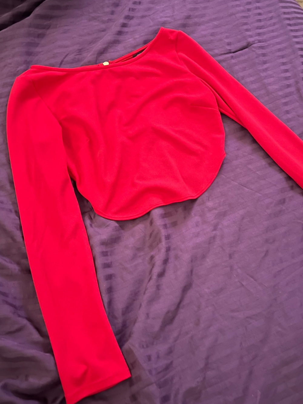 Women's Red Long-Sleeve Top